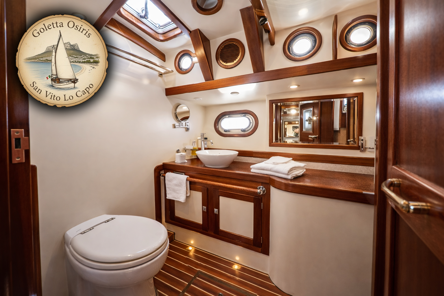 Bagno elegante a bordo della goletta Osiris