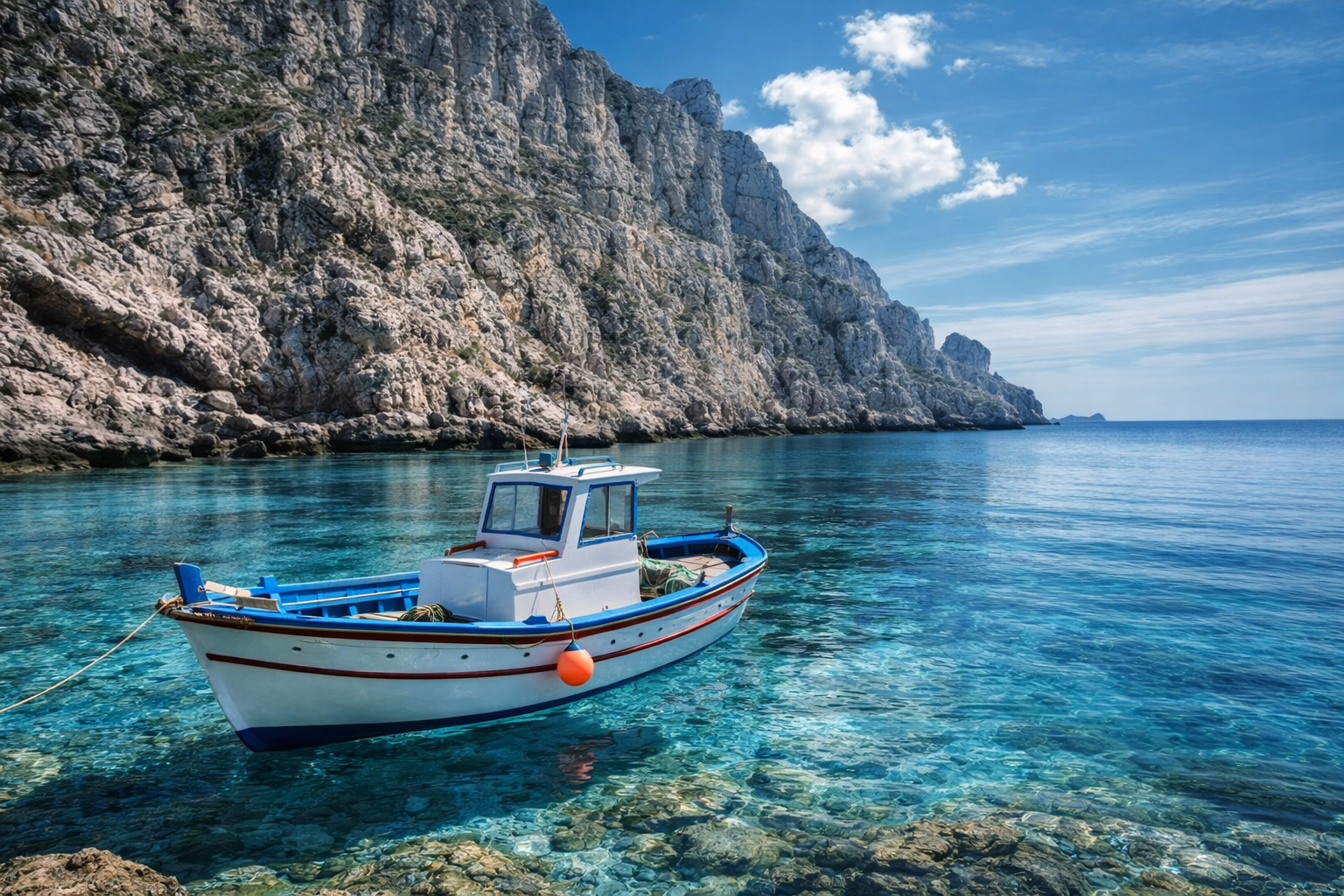 Cala Bianca a Marettimo con acqua turchese e costa rocciosa