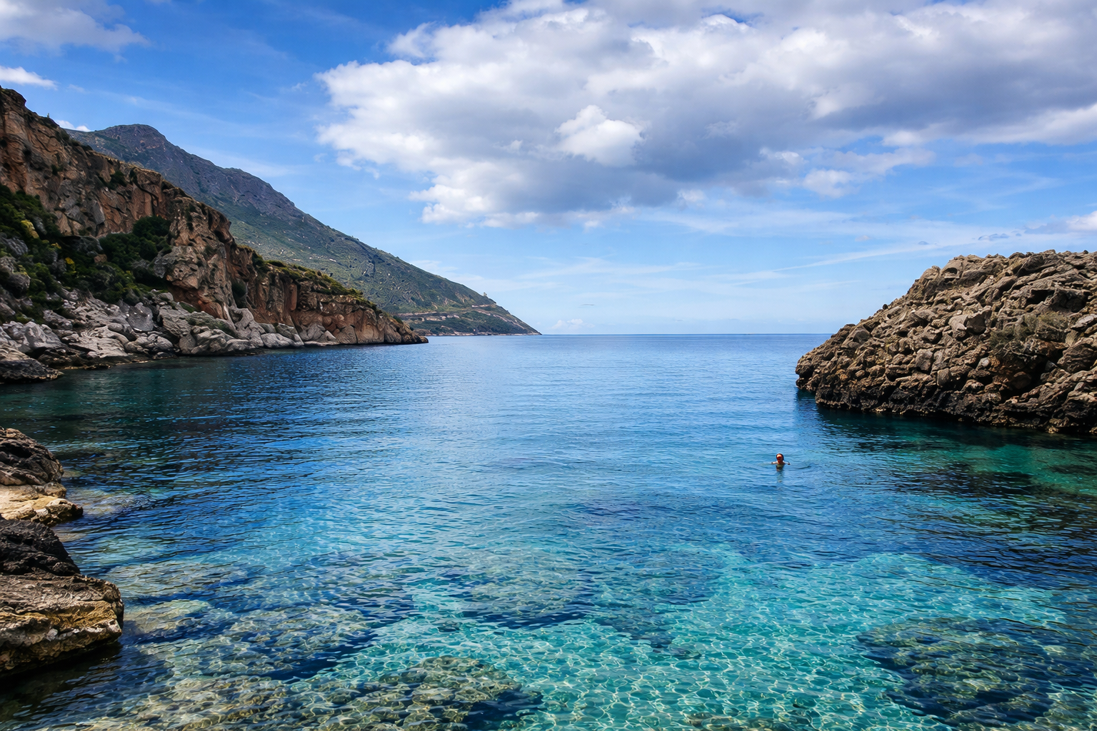 Cala Berretta nella Riserva dello Zingaro con mare cristallino