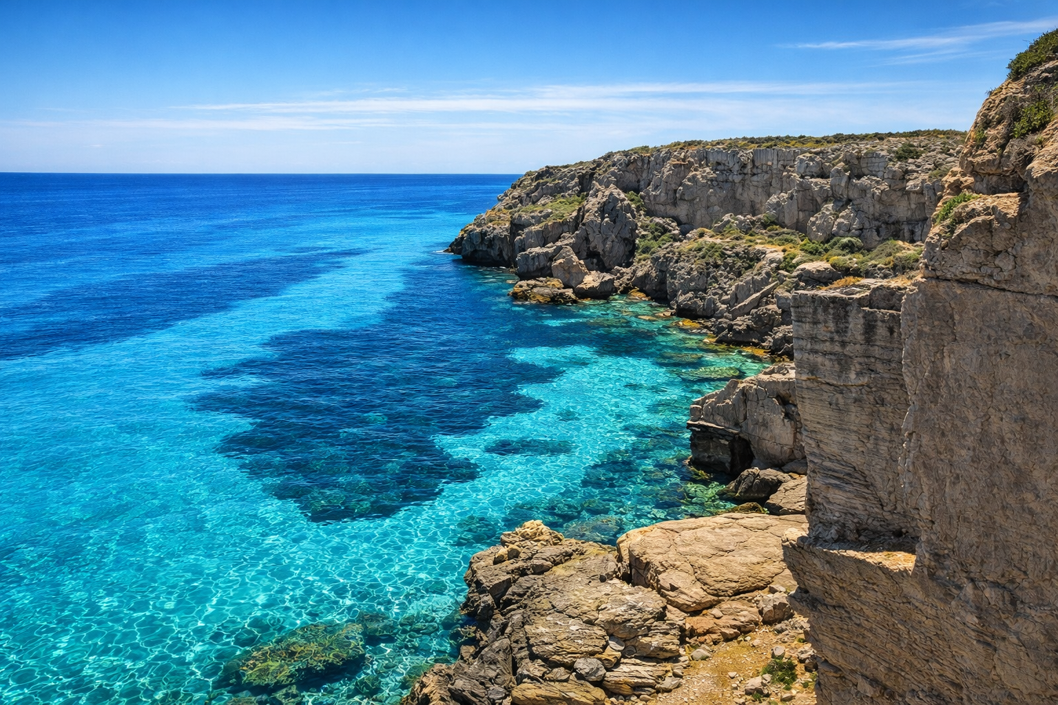 Cala Rossa a Favignana con acqua turchese